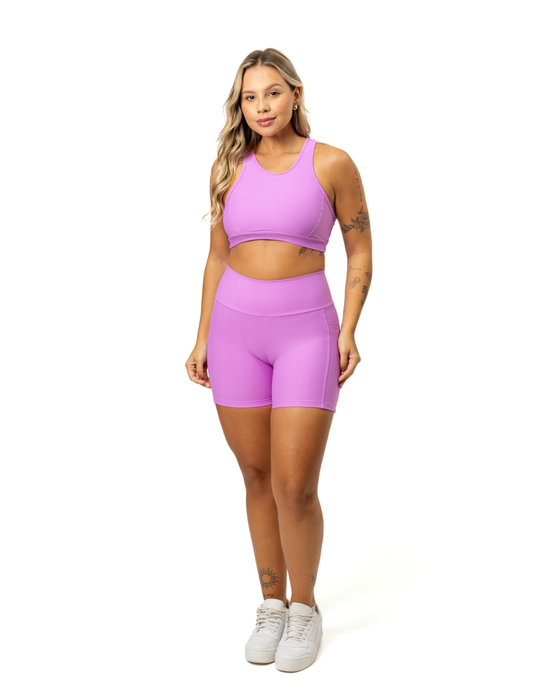 Bermuda c/ Bolso + Top Aline - Light Jasmim Roxo
