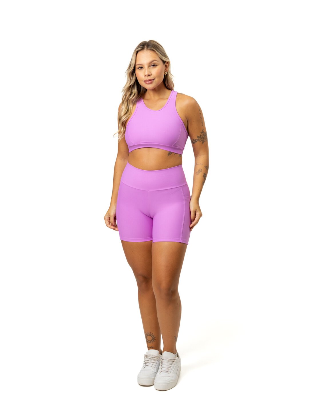 Bermuda c/ Bolso + Top Aline - Light Jasmim Roxo