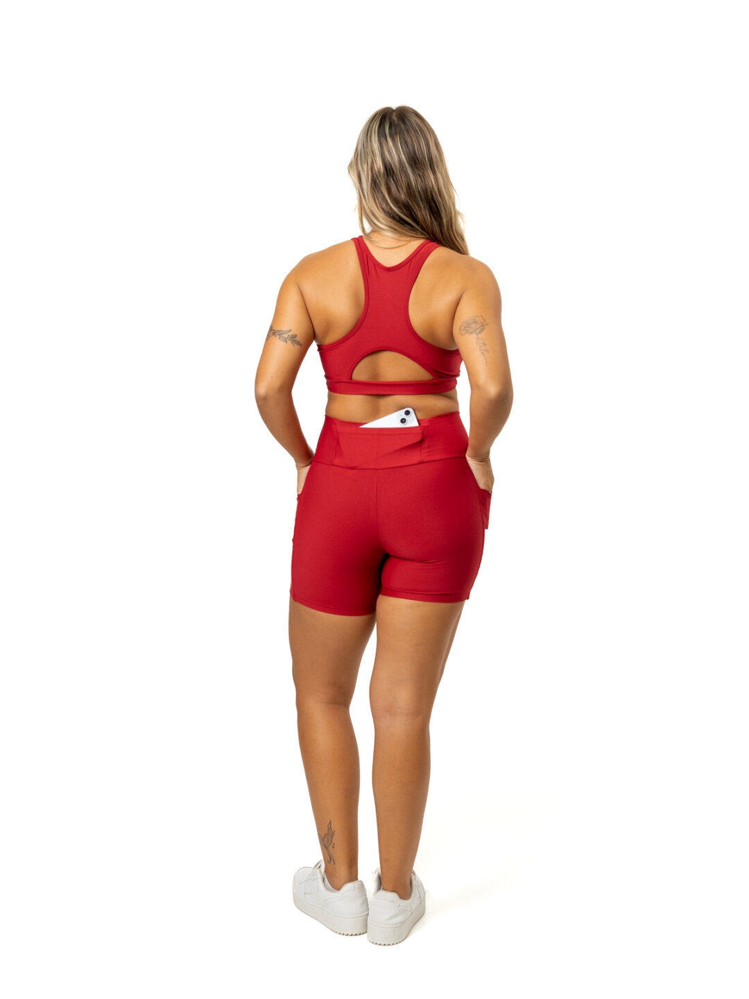 Bermuda c/ Bolso + Top Aline - Light Vermelho - Image 2