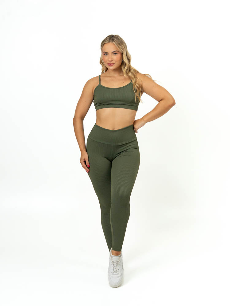 Legging Básica + Top Manu – Canelado Verde Musgo