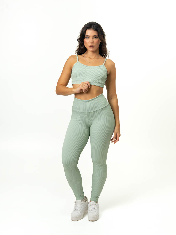 Legging Básica + Top Manu – Canelado Verde Hortelã - G
