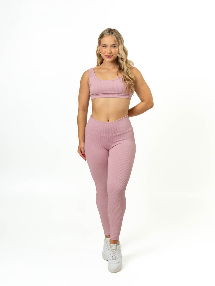 Legging Básica + Top Anna – Canelado Rosa Blush