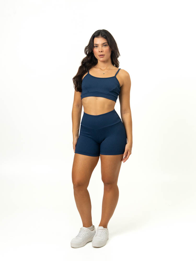 Short Básico + Top Manu – Canelado Azul Marinho