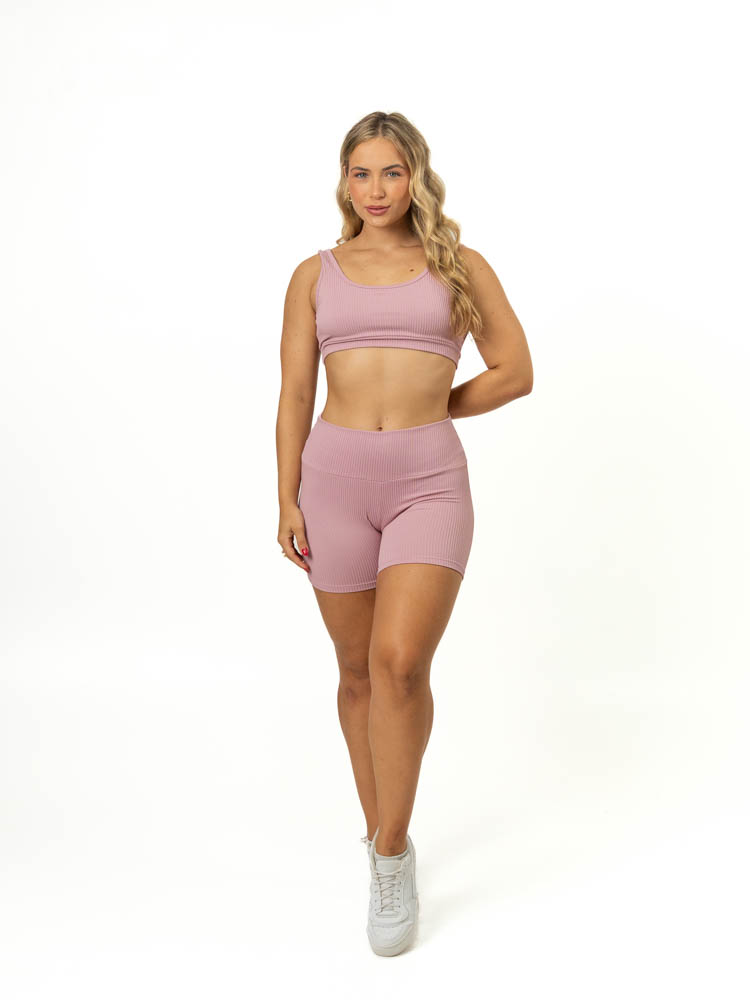 Short Básico + Top Anna – Canelado Rosa Blush
