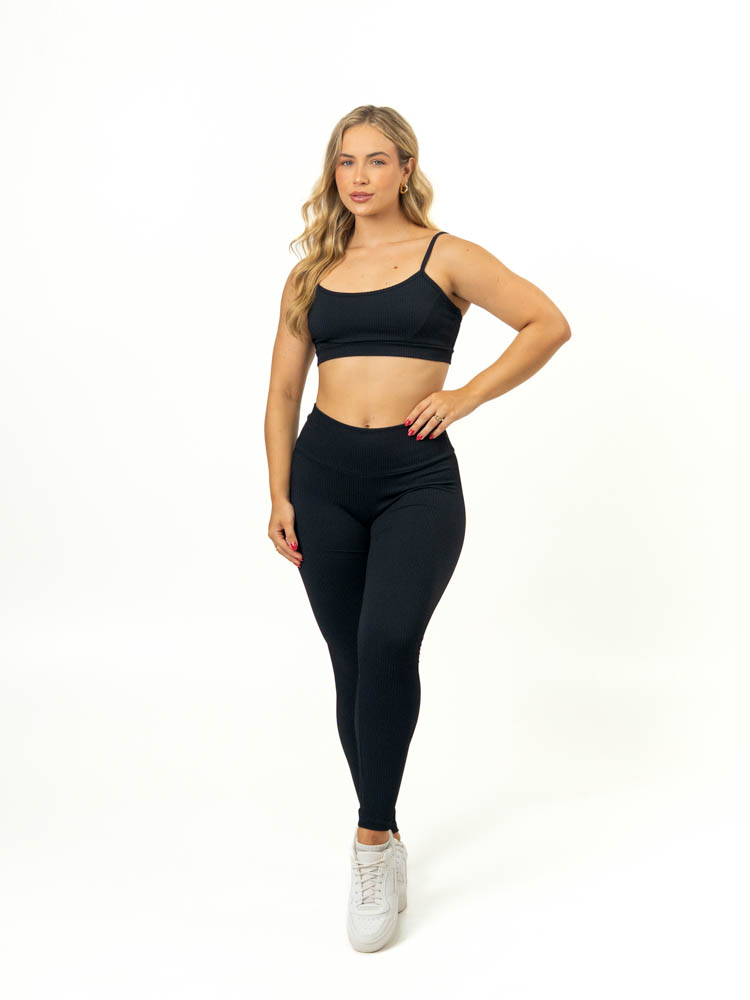 Legging Básica + Top Manu – Canelado Preto
