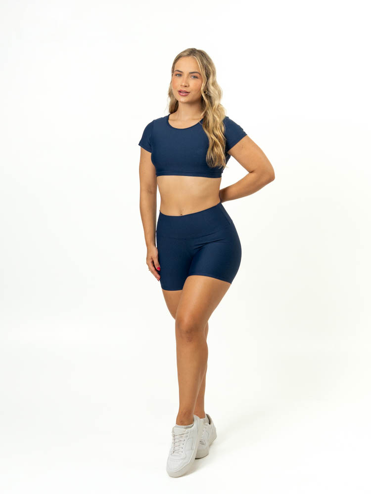 Short Básico + Top Alice - Light Azul Marinho