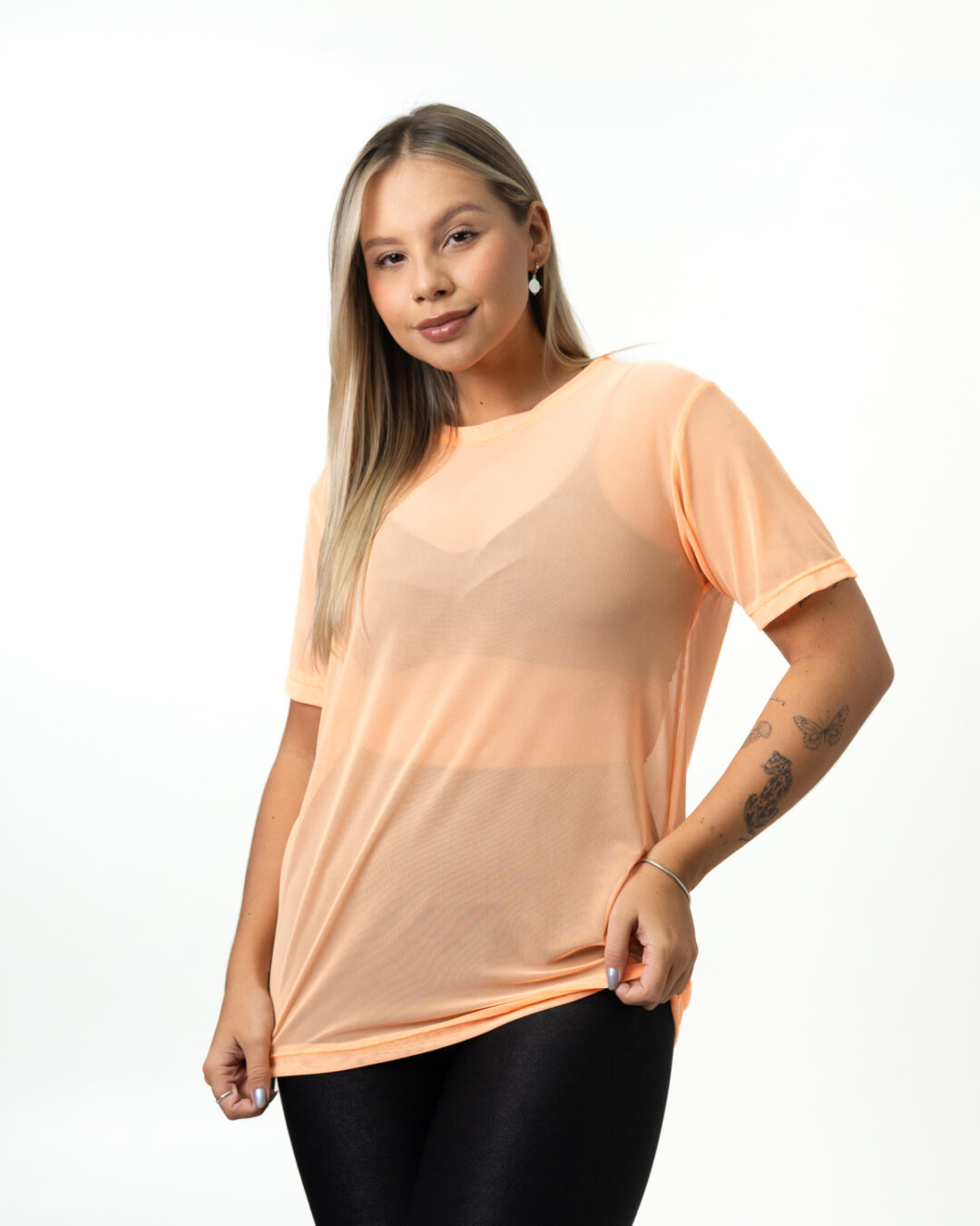 Blusão de Tule - Laranja Neon