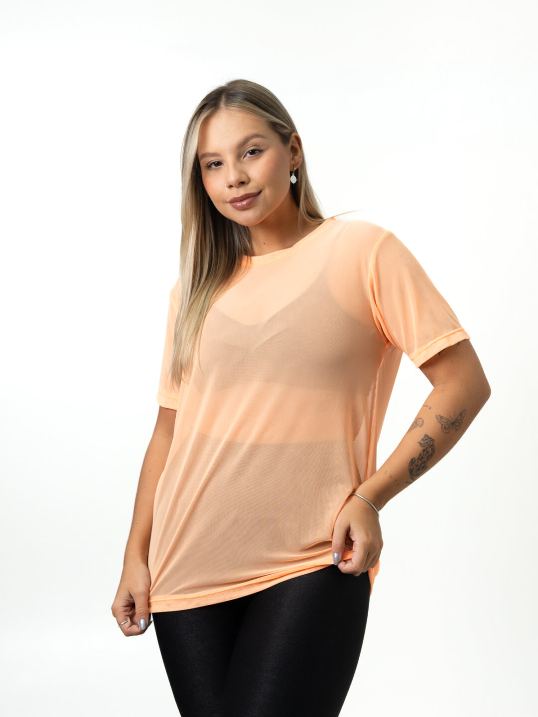 Blusão de Tule - Laranja Neon