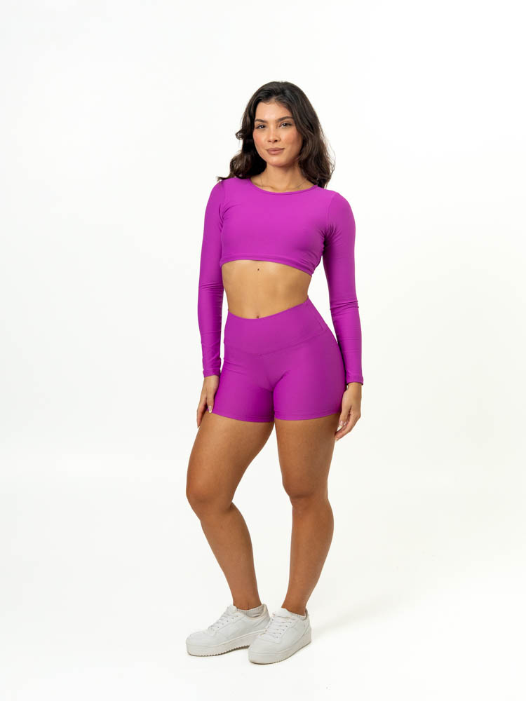 Short Básico + Top Alice Manga Longa - Light Púrpura