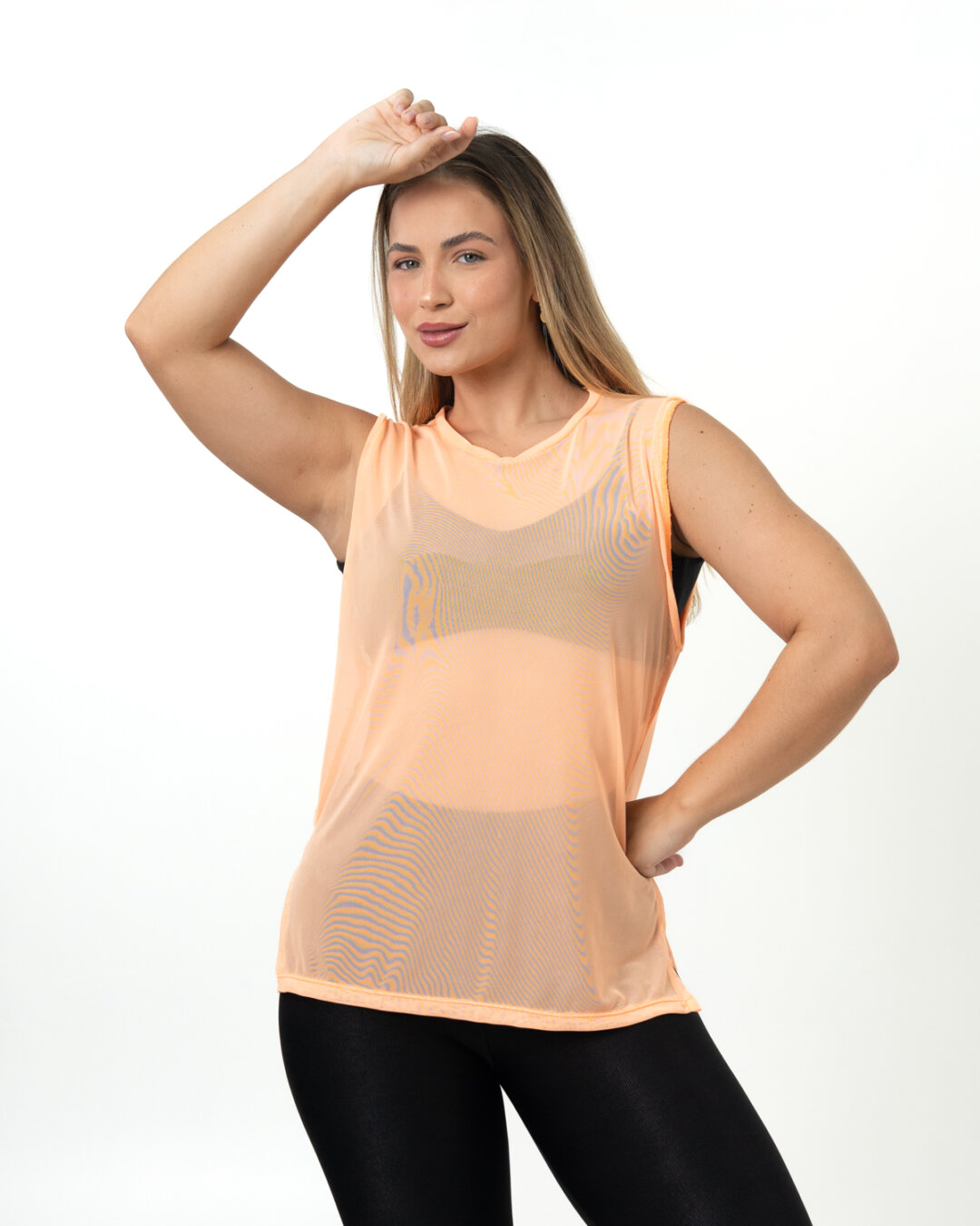Regata Basic de Tule - Laranja Neon