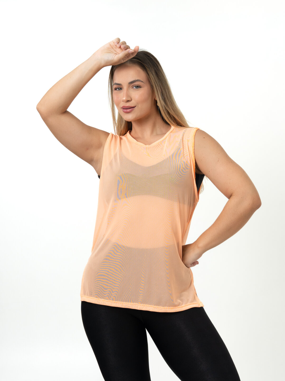 Regata Basic de Tule - Laranja Neon