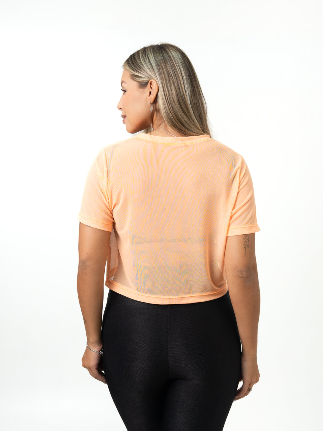 Cropped de Tule - Laranja Neon - Image 2