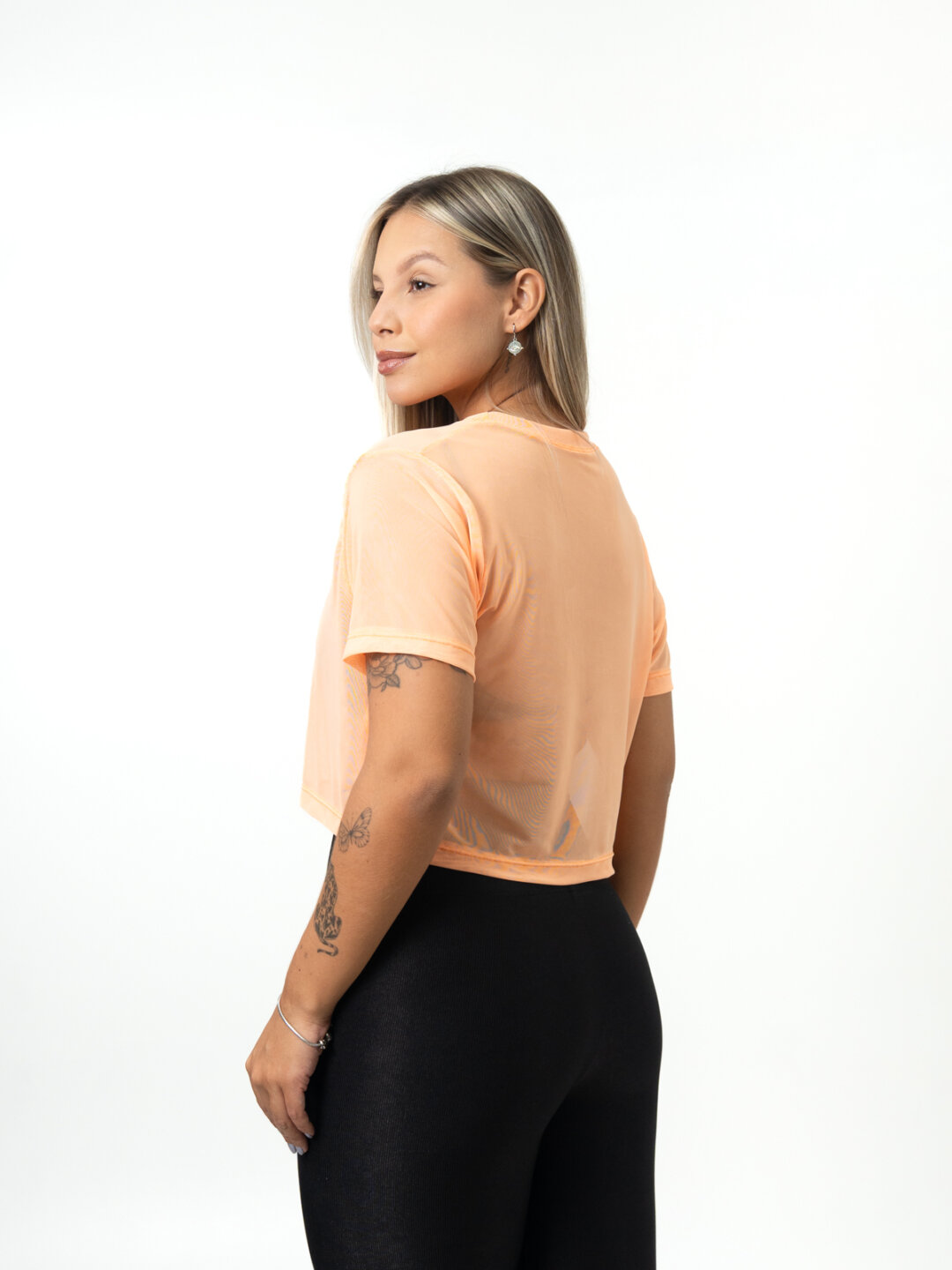 Cropped de Tule - Laranja Neon - Image 3