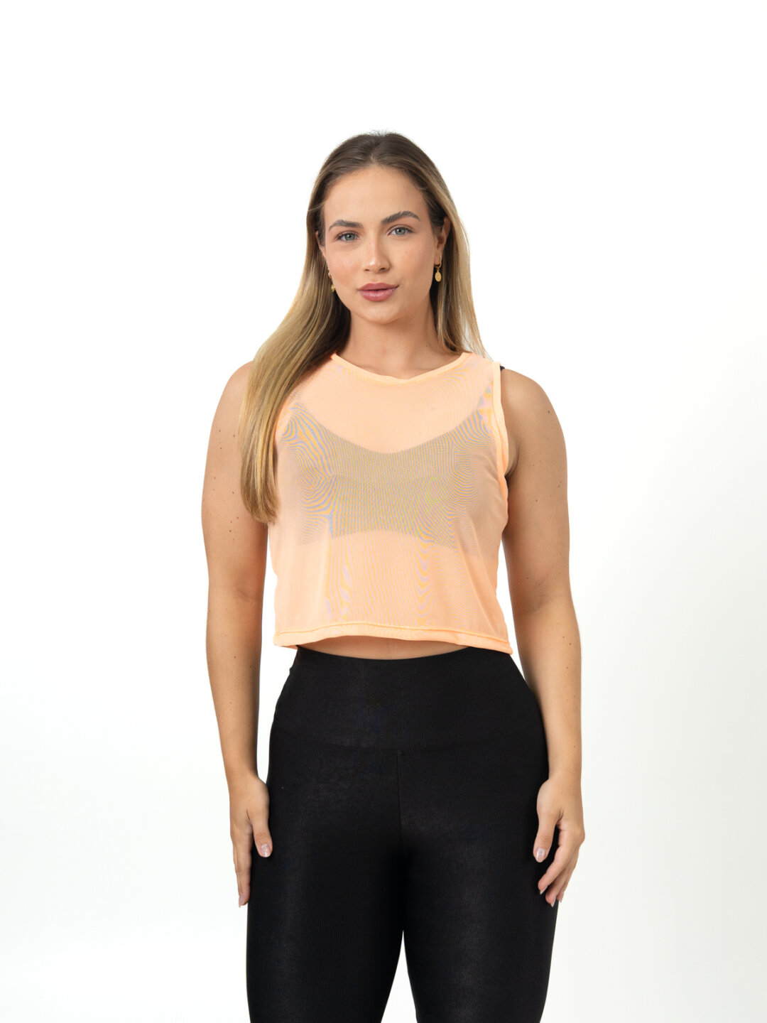 Cropped Regata de Tule - Laranja Neon
