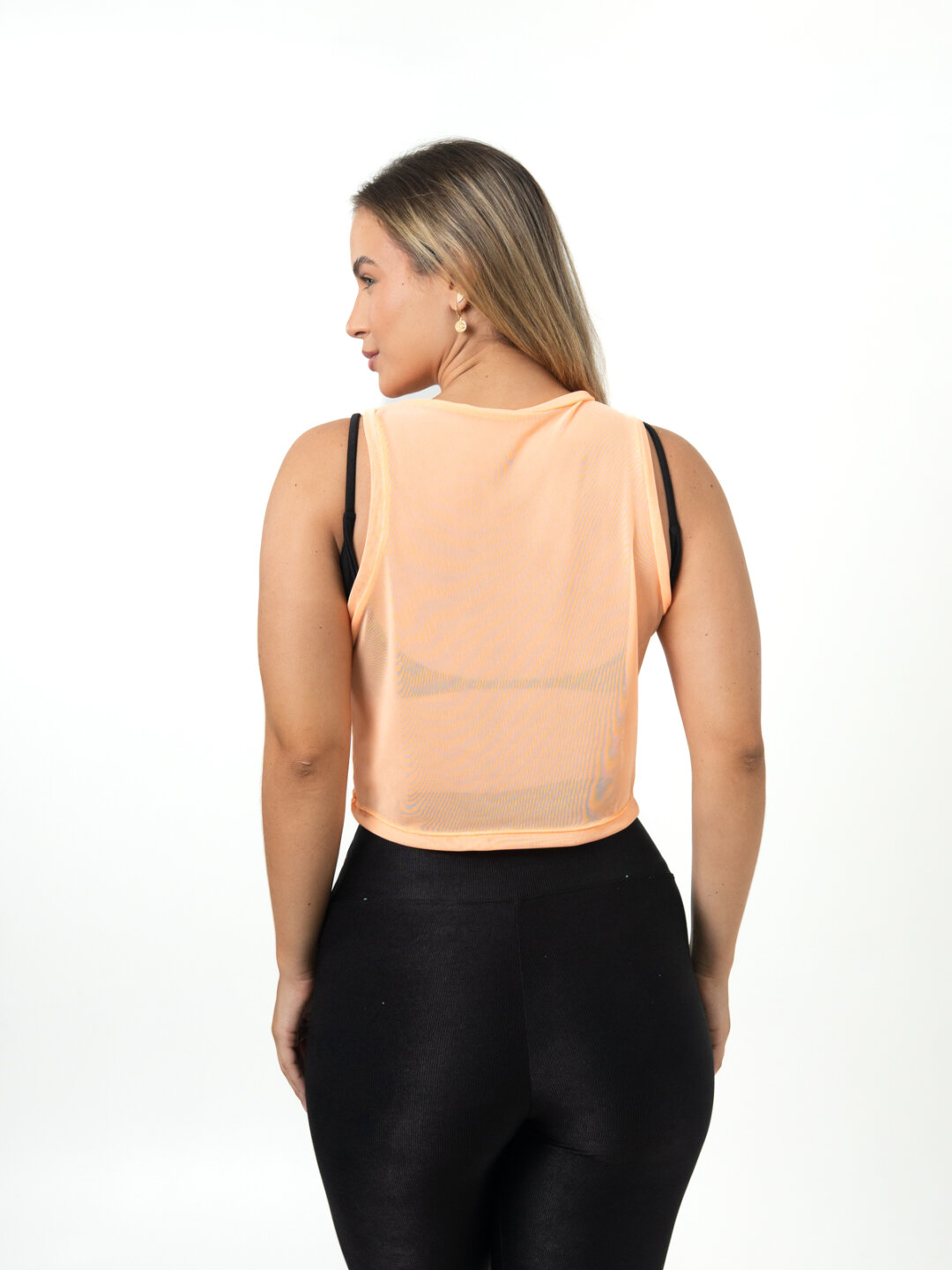 Cropped Regata de Tule - Laranja Neon - Image 2