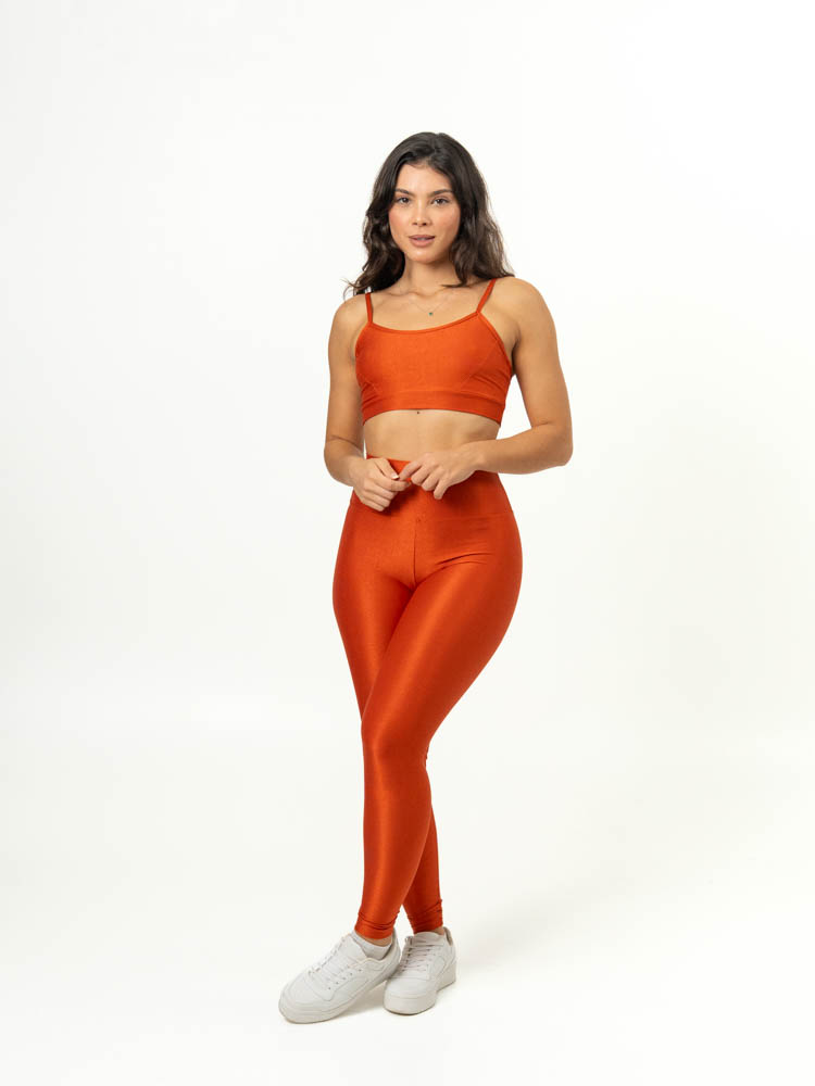 Legging Básica + Top Manu – Compressão Terracota - G