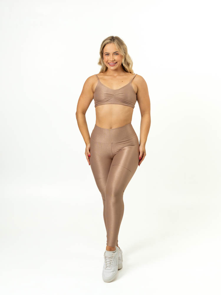 Legging Básica + Top Lívia - Compressão Cappuccino - M