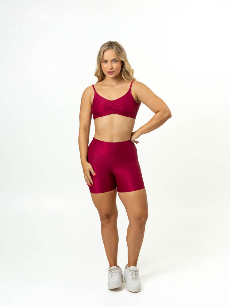 Short Básico + Top Lívia - Compressão Rosa Rubi