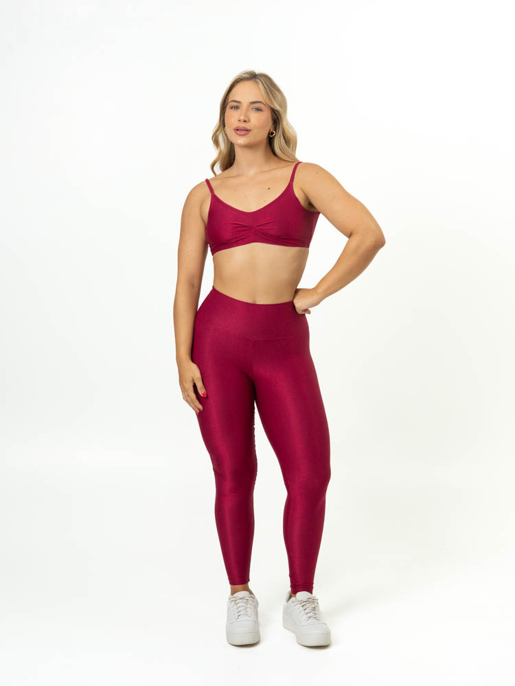 Legging Básica + Top Lívia - Compressão Rosa Rubi