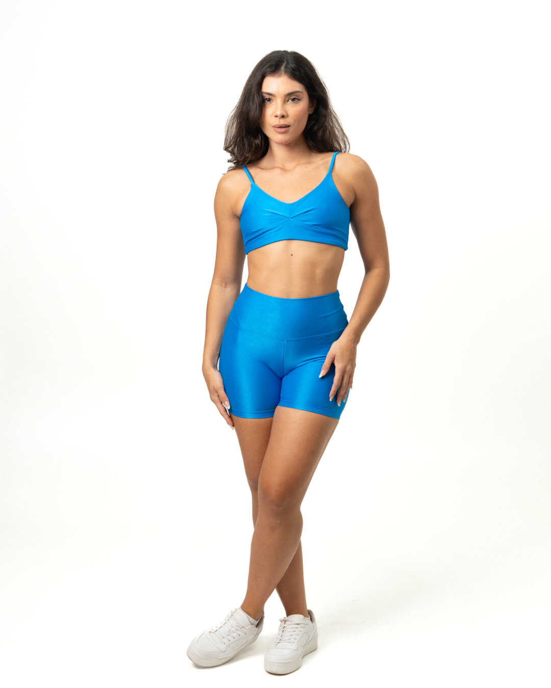 Short Básico + Top Lívia - Compressão Azul Safira