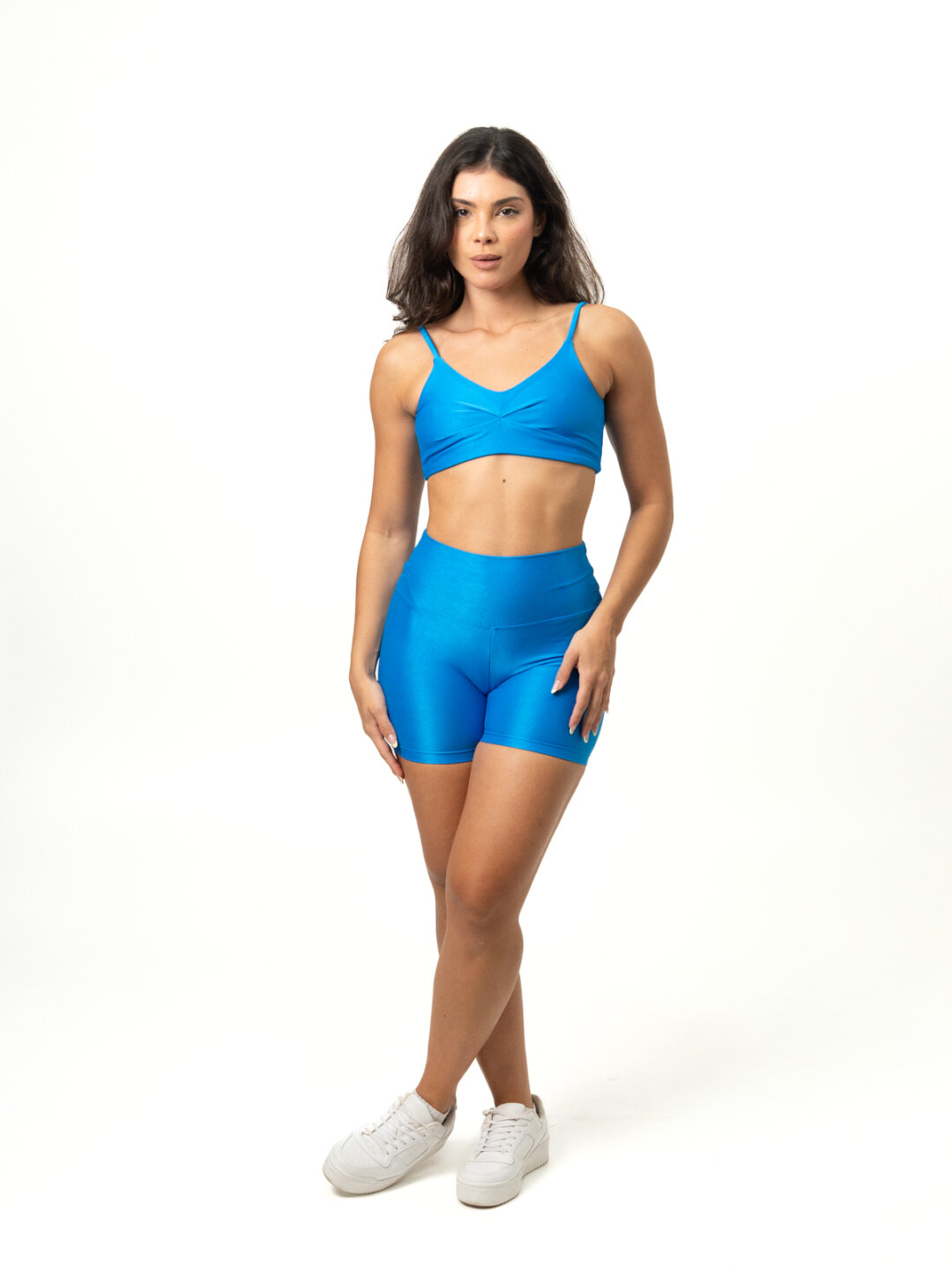 Short Básico + Top Lívia - Compressão Azul Safira