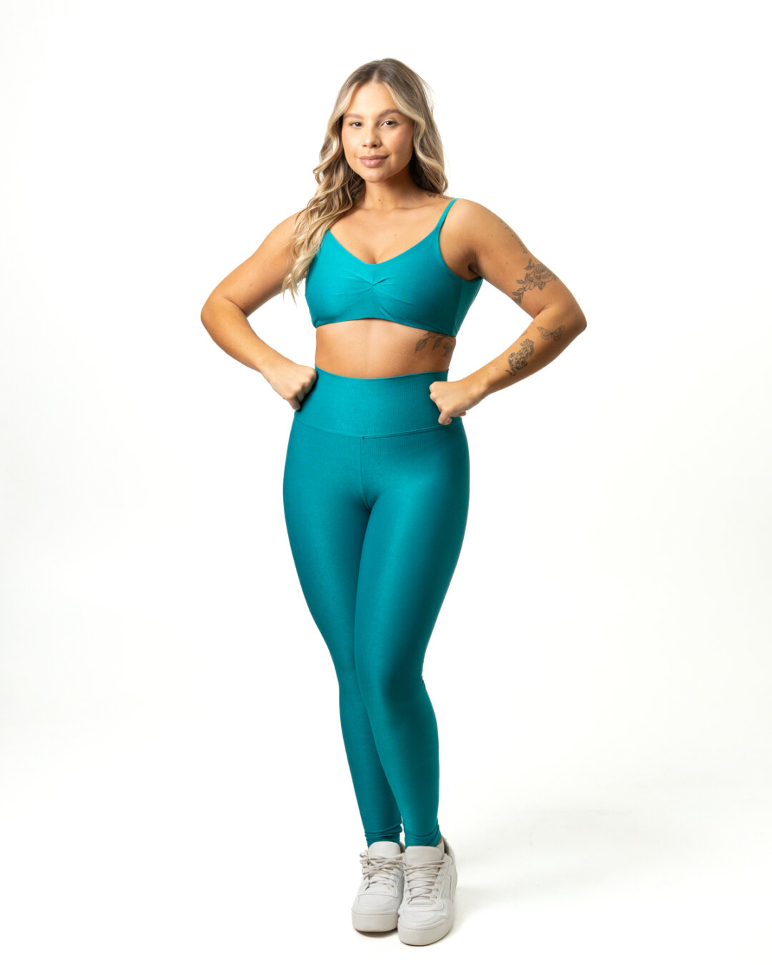 Legging Básica + Top Lívia - Compressão Turquesa Urban - M