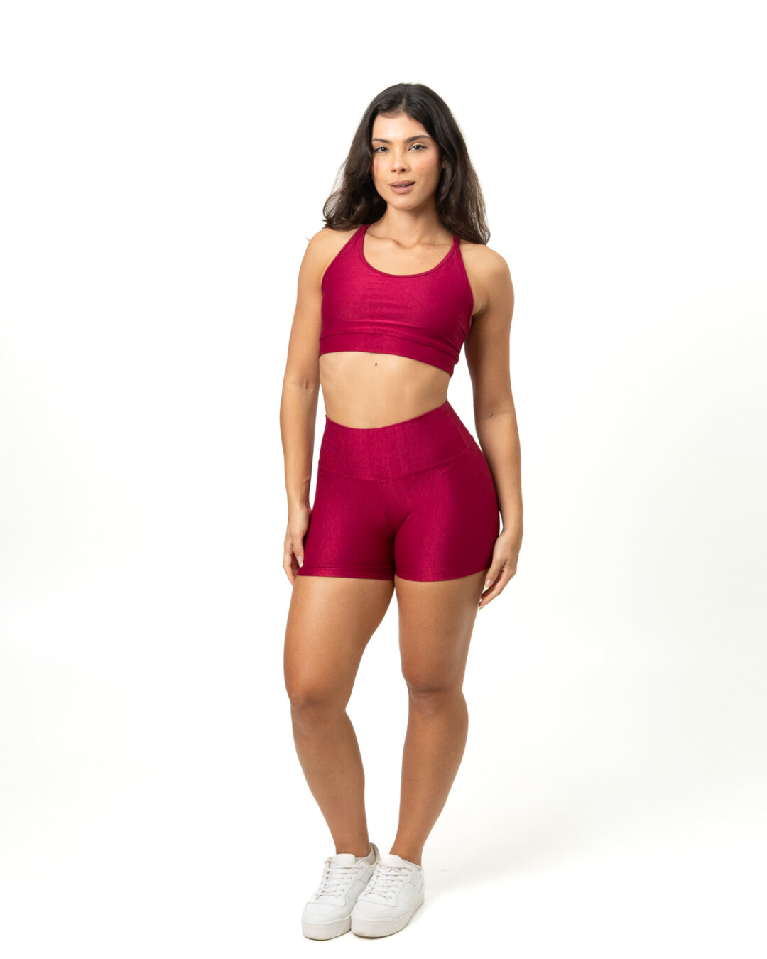 Short Básico + Top Luna- Compressão Rosa Rubi