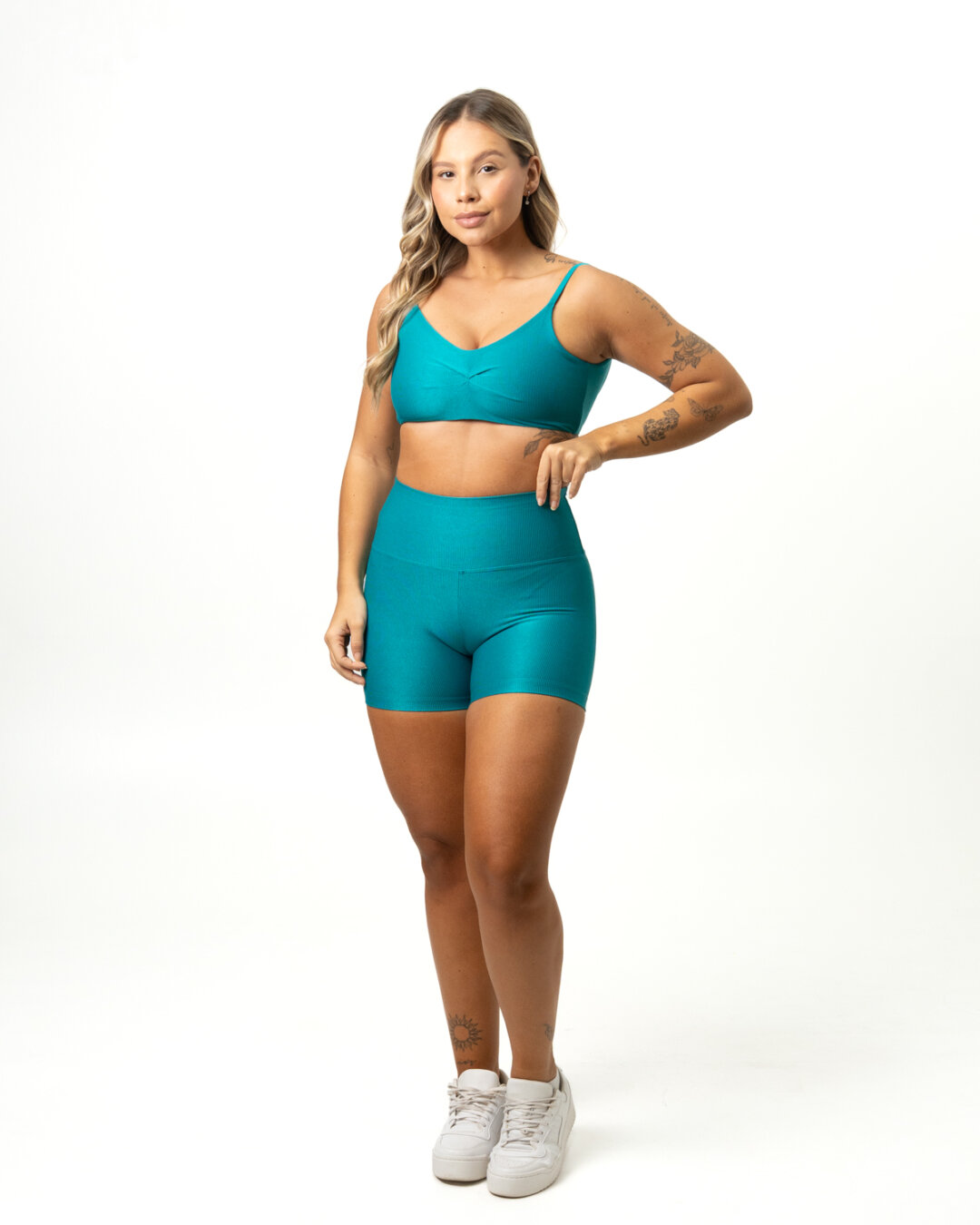 Short Básico + Top Lívia - Compressão Turquesa Urban