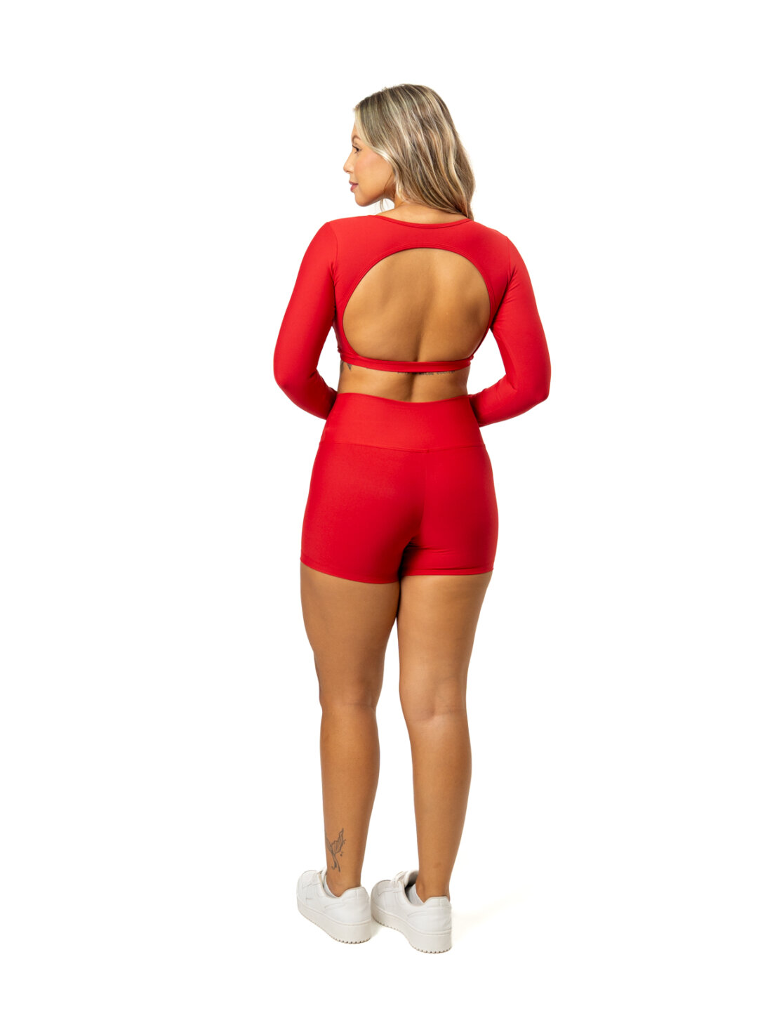 Short Básico + Top Alice Manga Longa - Light Vermelho - Image 2
