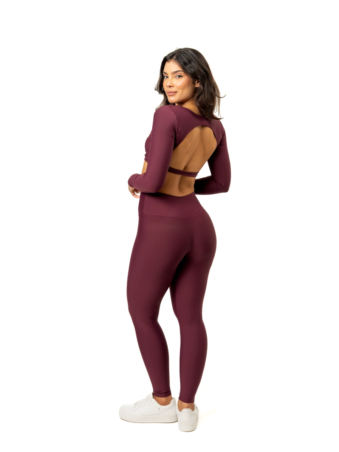 Legging Básica + Top Alice Manga Longa - Light Bordo - Image 2