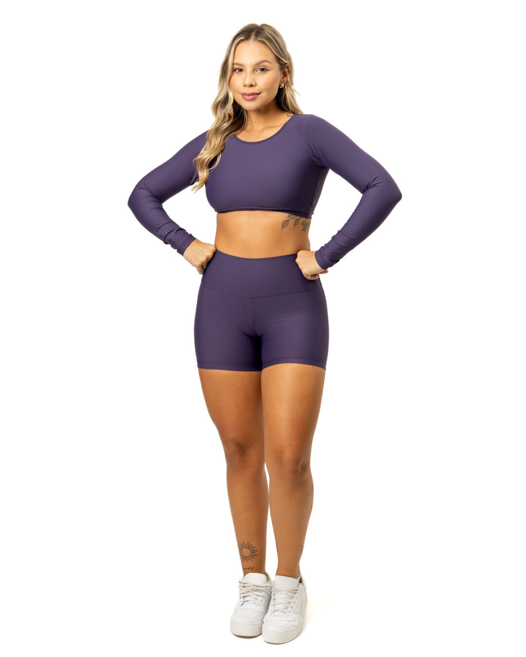 Short Básico + Top Alice Manga Longa - Light Dark Purple