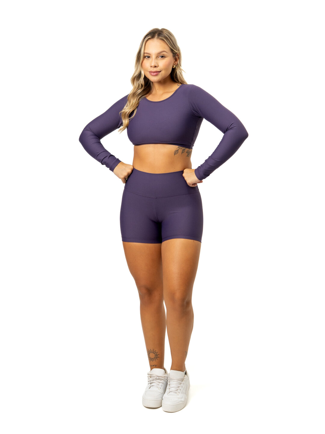 Short Básico + Top Alice Manga Longa - Light Dark Purple