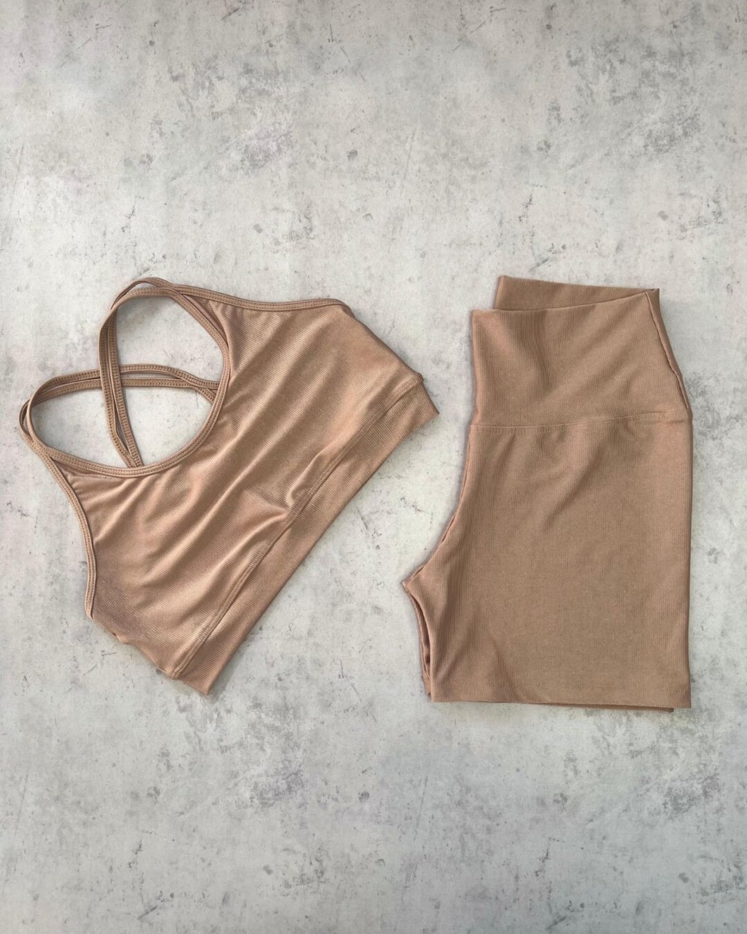 Short Básico + Top Luna – Compressão Cappuccino