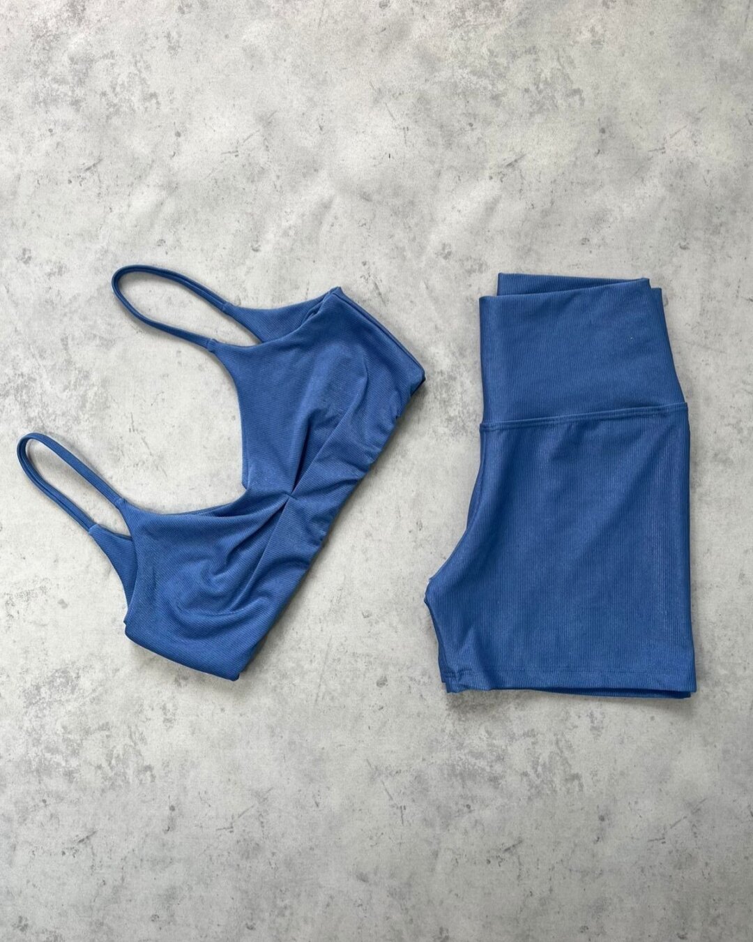 Short Básico + Top Lívia - Compressão Azul Jeans