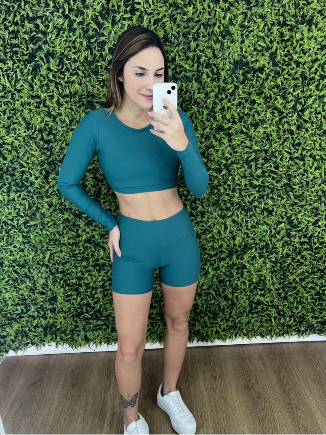 Short Básico + Top Alice Manga Longa - Light Verde Jade