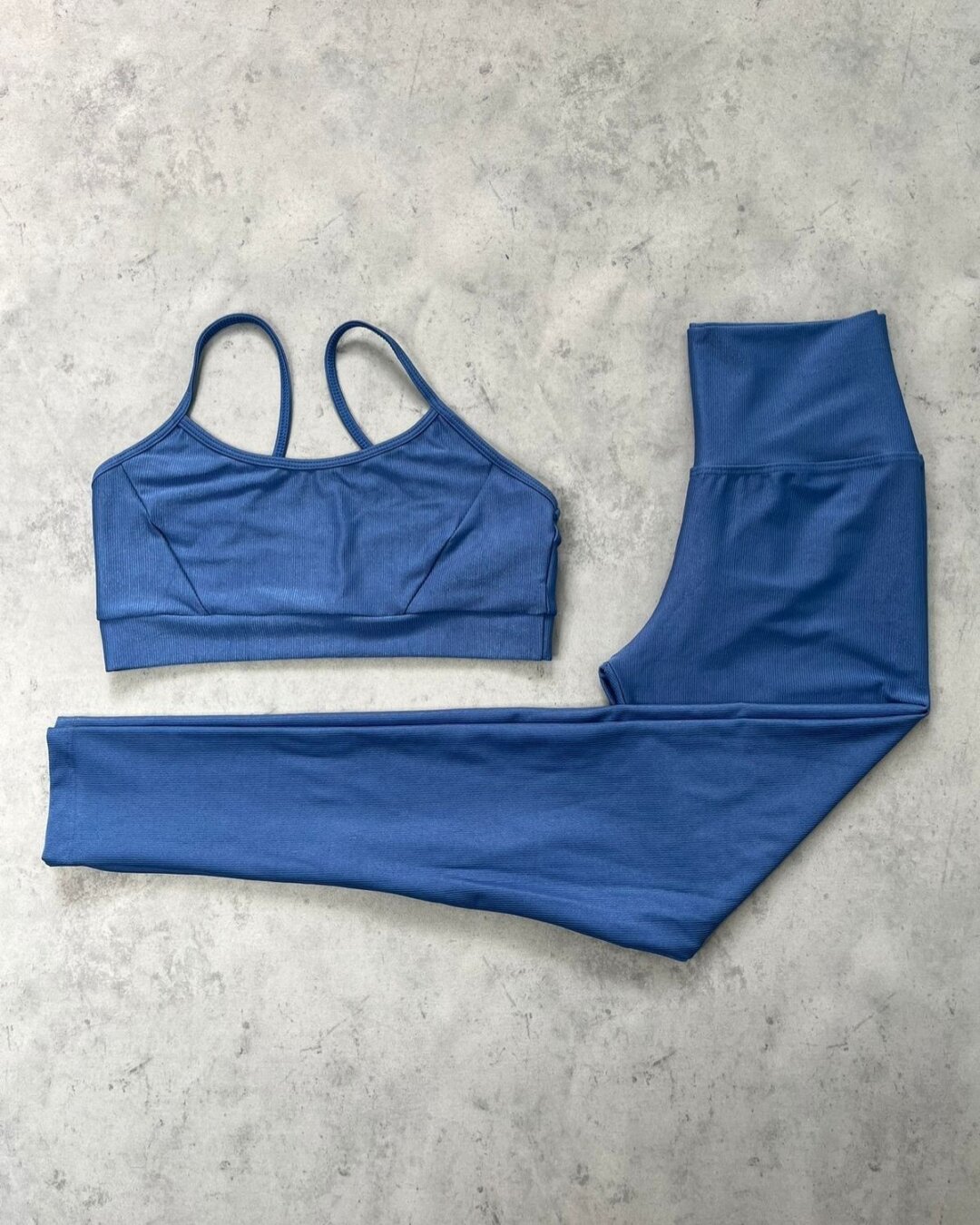 Legging Básica + Top Manu – Compressão Azul Jeans - Único