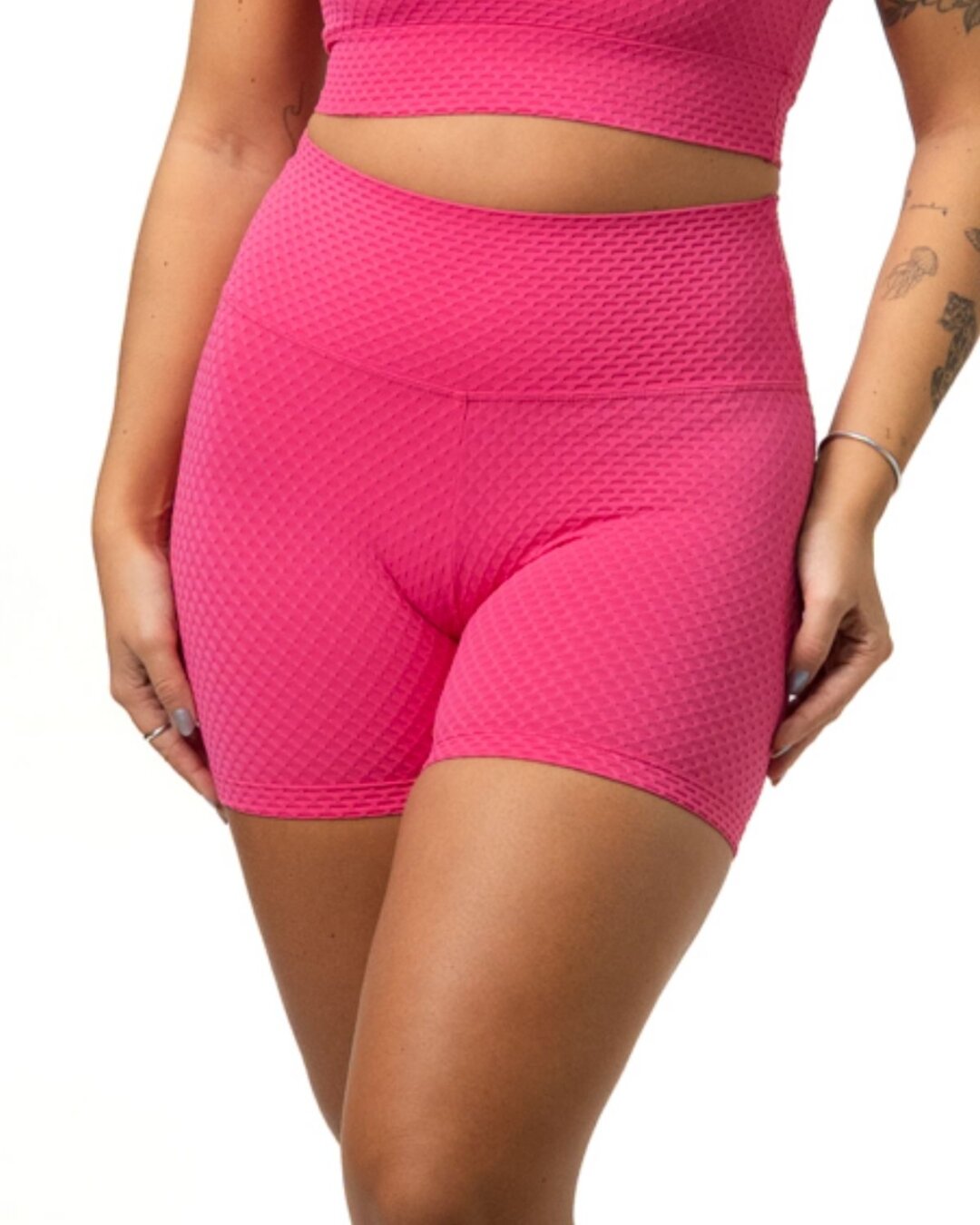 Short Básico Avulso - Textura Trama Rosa Pink