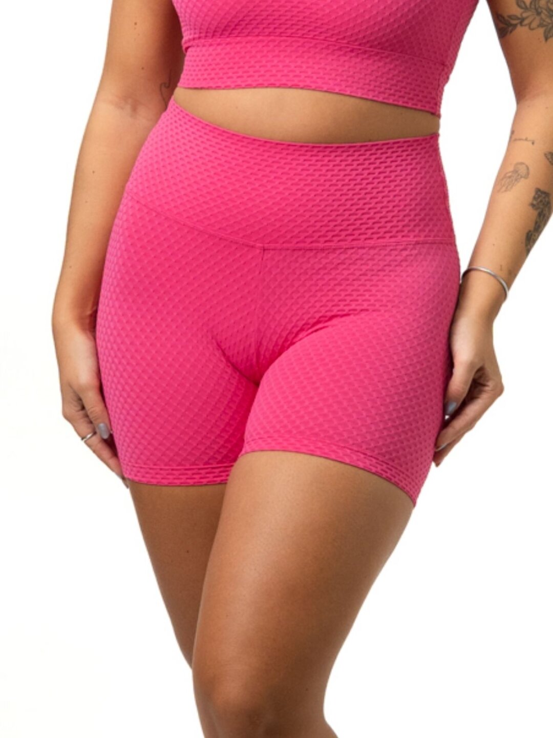 Short Básico Avulso - Textura Trama Rosa Pink