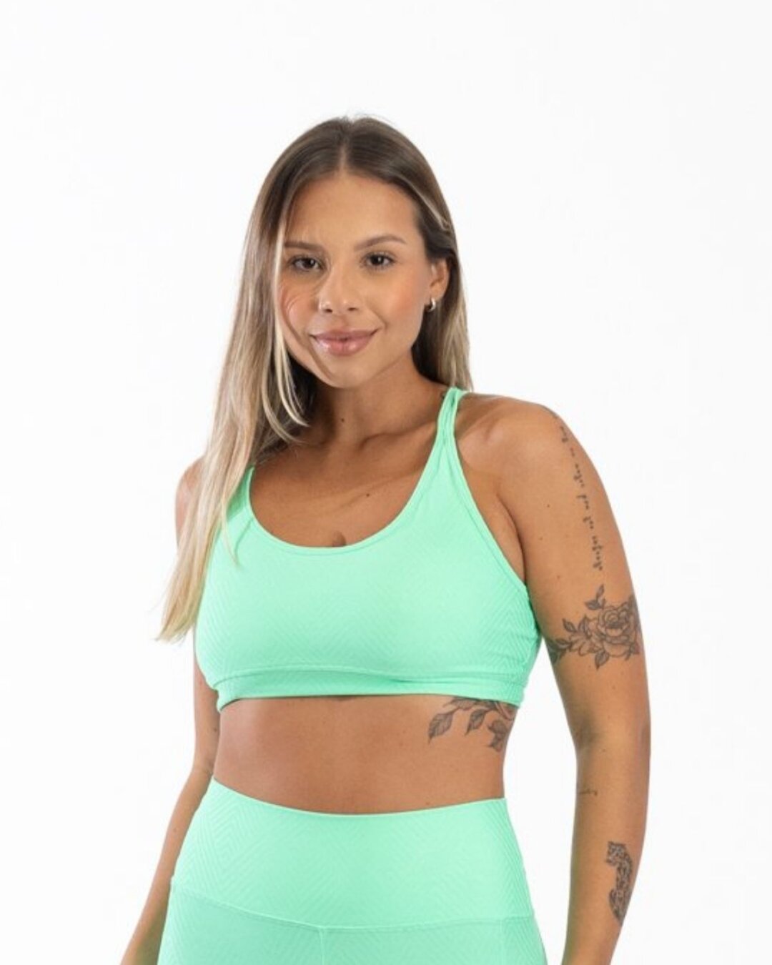 Top Luna Avulso - Jacquard Verde Tiffany