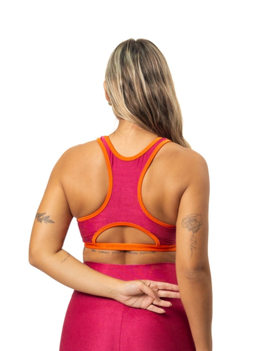 Top Aline Avulso - Compressão Rosa Pink/Laranja - Image 2
