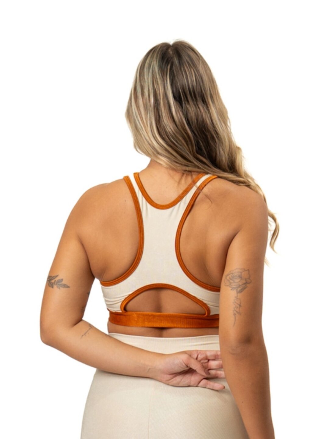 Top Aline Avulso - Compressão Off White/Ferrugem - Image 2