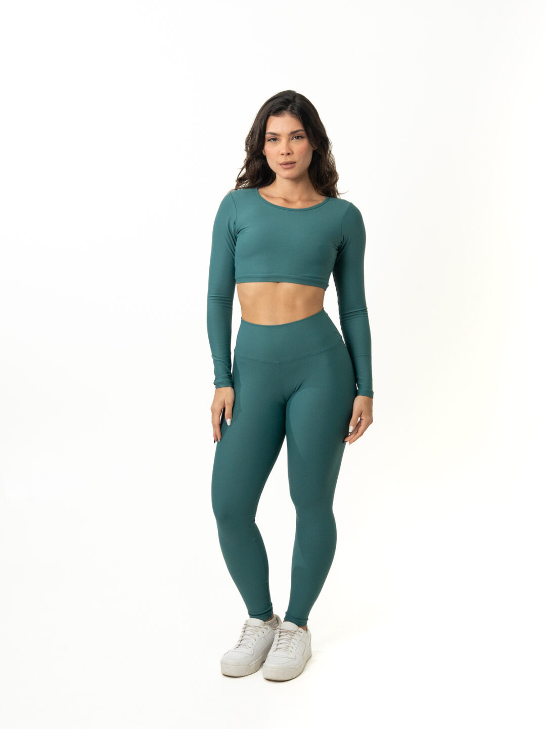 Legging Básica + Top Alice Manga Longa - Light Verde Jade