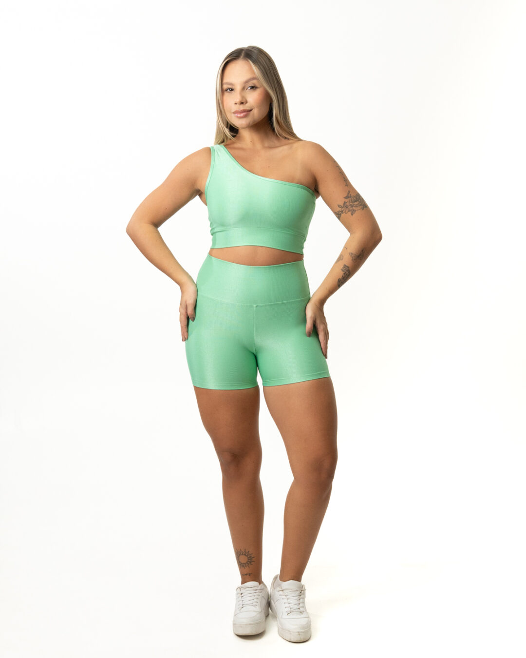 Short Básico + Top Sophia – Compressão Verde Erva Doce