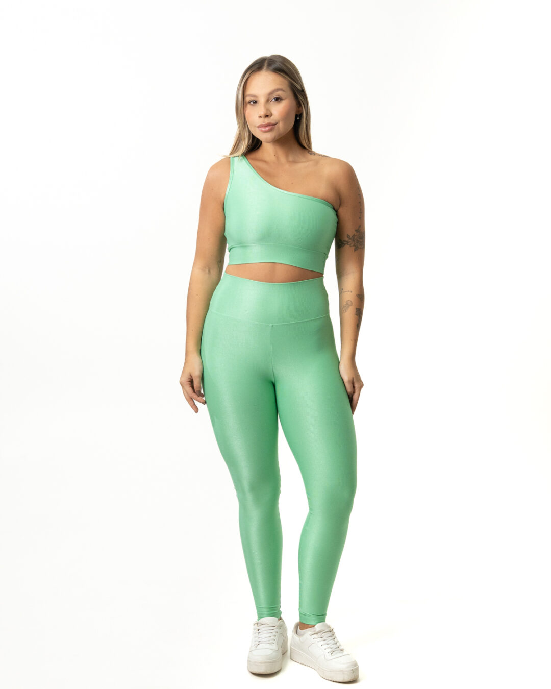 Legging Básica + Top Sophia - Compressão Verde Erva Doce